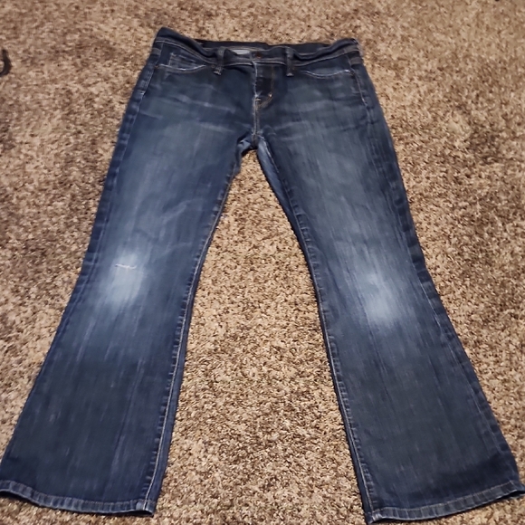 Citizens Of Humanity Blue Flare Wide Leg Jeans with Gradient Wash - Picture 1 of 9